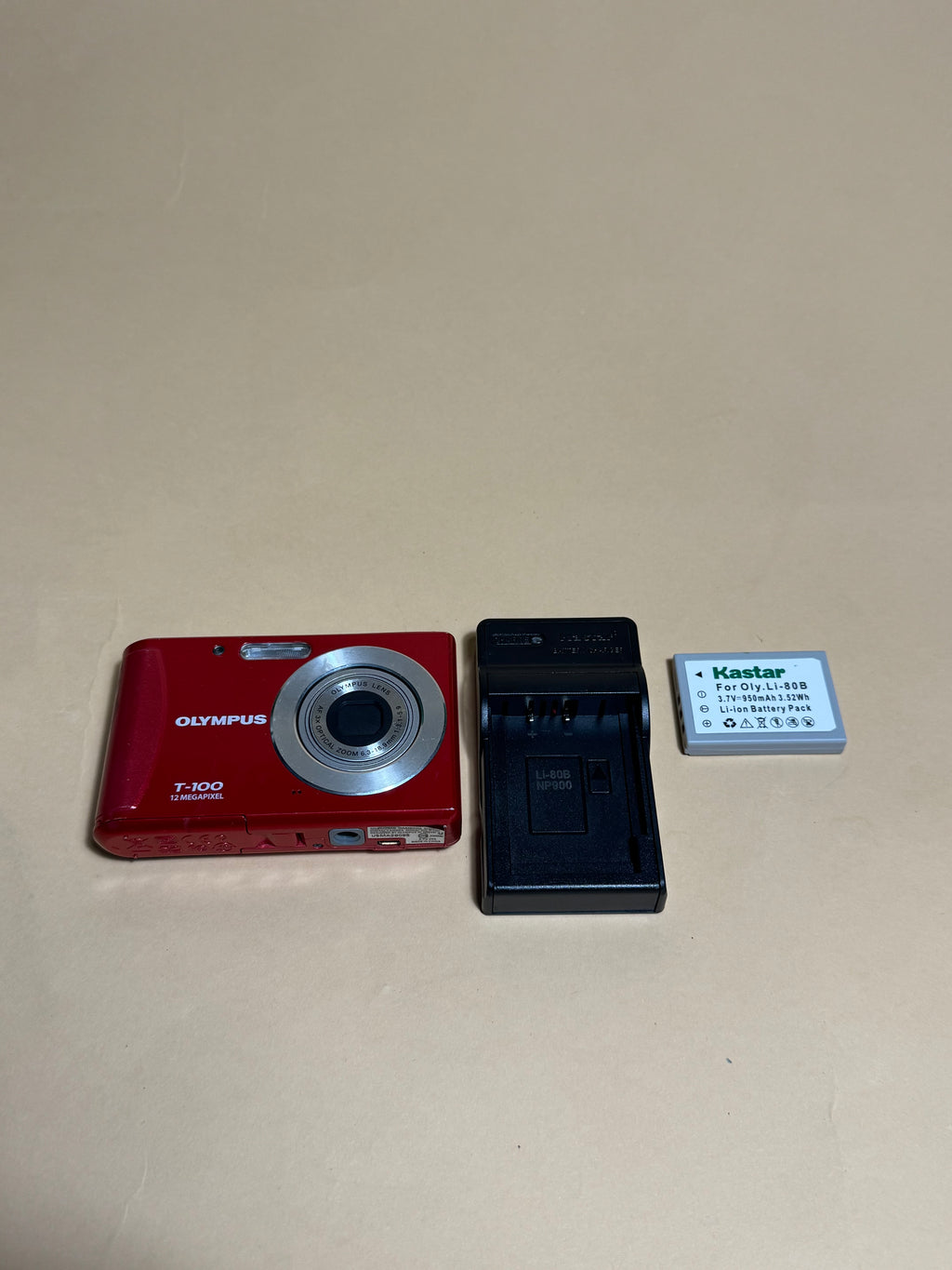 Olympus T-100 12MP Digital Camera (Red)